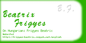 beatrix frigyes business card